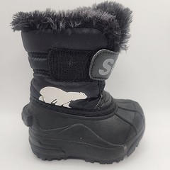 SOREL Little Kid’s Snow Commander Insulated Boots, Black/Charcoal Size 4