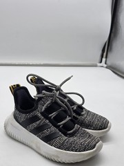 Adidas Cloudfoam Shoes Kids Size 11K Black Knit Running Sneakers EF7242 Damage