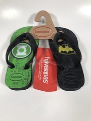 NEW Havaianas DC Comics Batman Flip Flops Kids Sandals Youth Sz 10C