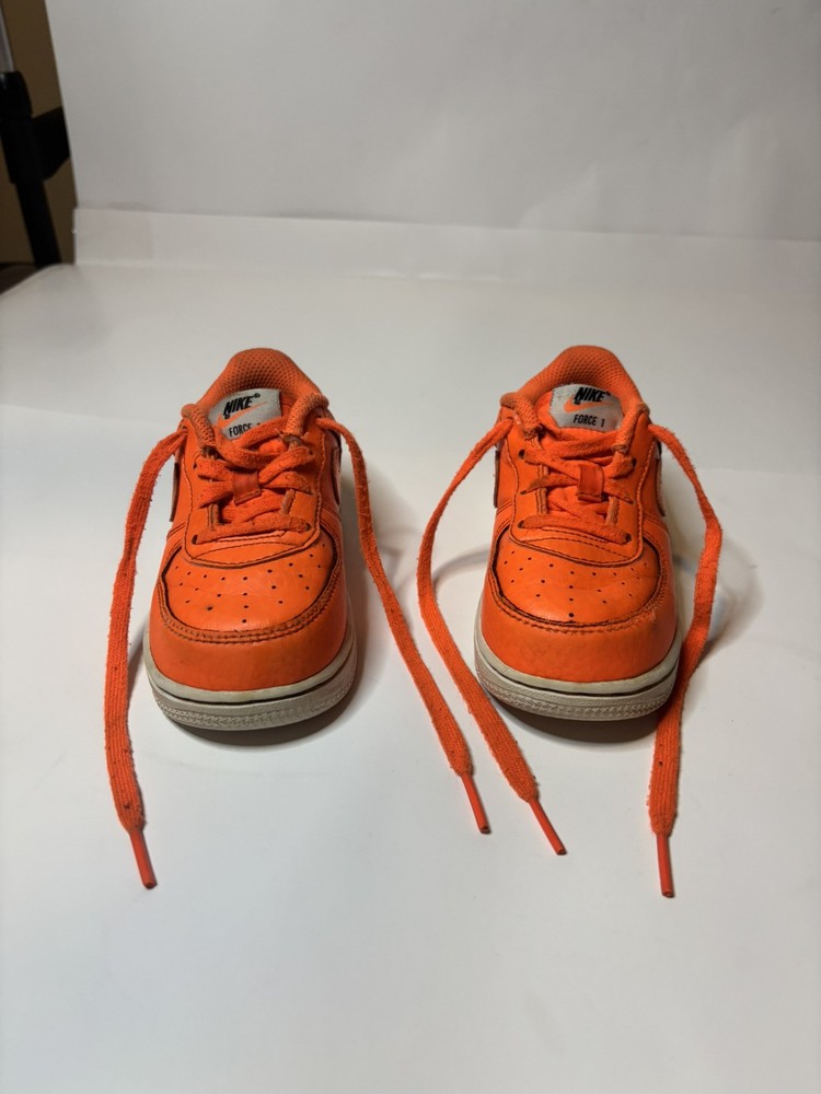 NIKE AIR FORCE 1 LOW SNEAKER SHOES JUST DO IT 2018 TOTAL ORANGE KIDS 8C
