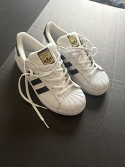 Adidas Sneaker Size 3 Kid Superstar Pro Model Shell Toe White Ortholite Low Top