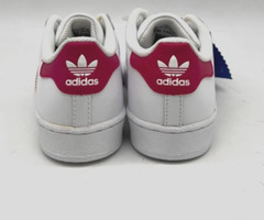 adidas Superstar C White w/ Pink Shell Toe Kids Sneakers BA8382
