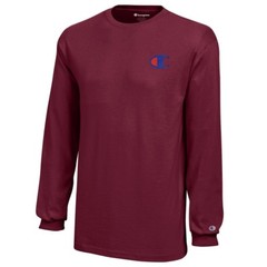 Champion Reverse Weave Logo Youth (Garnet) Long Sleeve T-Shirt
