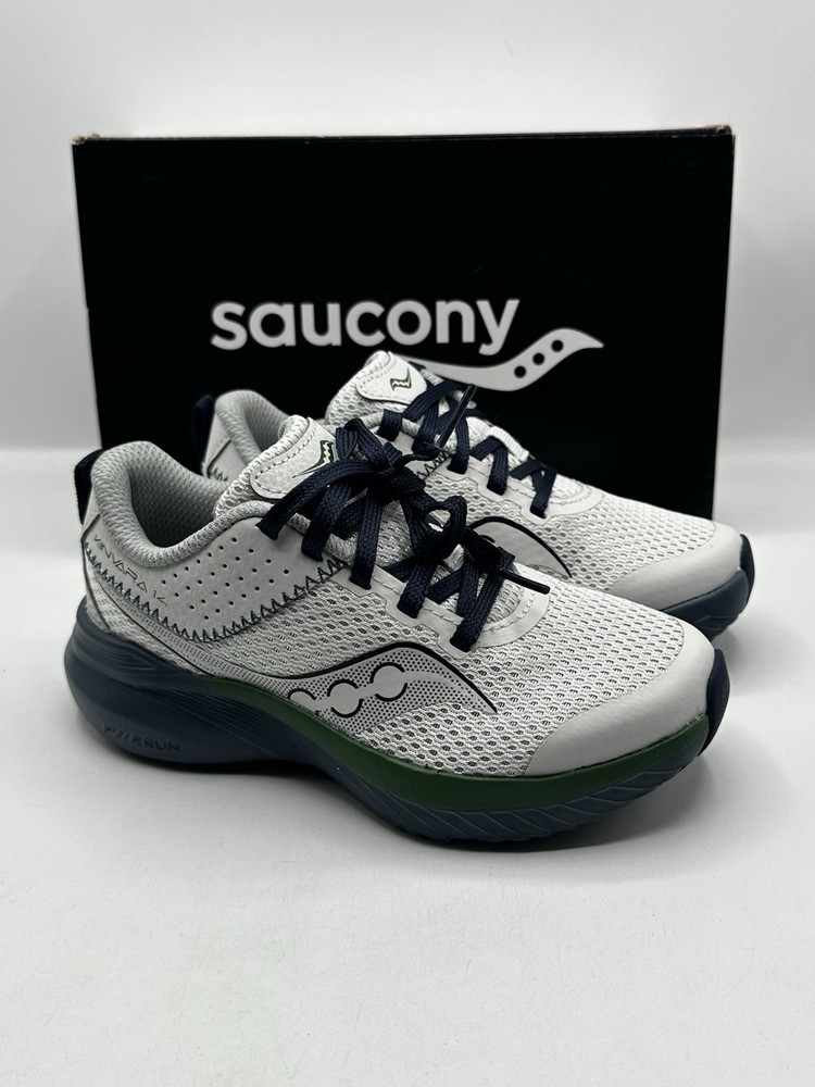 Kids Saucony Kinvara 14, Grey/Blue/Green, 10.5 Medium US