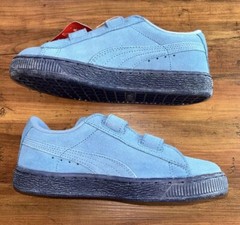 NIB Puma Blue Heaven Suede 2 Straps Kinder-Fit Shoes Size 3C Athletic Casual