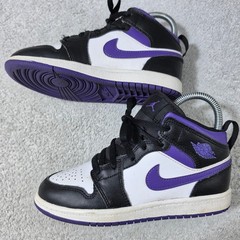 Jordan Air Jordan 1 Mid Kids 2Y Purple Dark Iris Black White 640734-095