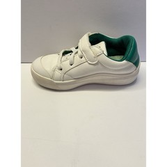 Dr Scholls Kids White Green Low Top Hook and Loop Sneakers Shoes