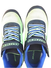 Skechers Athletic Blue/Lime Green Adjustable Strap Slip On Sneakers Kids Size 2