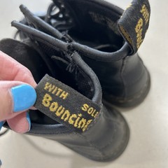 Dr. Doc Martens Zavala J Combat Boots Kids Black Leather Unisex US Size 1