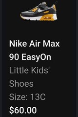Nike Air Max 90 EasyOn HF6357-004 Kids Multicolor Athletic Shoes Size 13C
