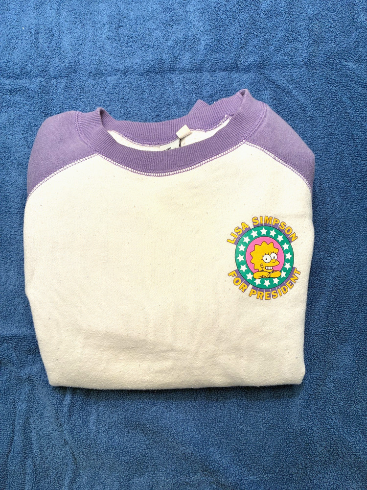 Vans The Simpsons Lisa for President Sweater Crewneck White/Purple Size XS