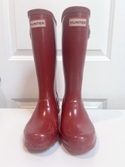 Hunter Red Kids‘ Original Gloss Waterproof Rain Boot Boys Girls Size 1/2