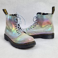 ​Dr. Martens 1460 Pascal J Iridescent Boots Size 3 UK 4M/5L EU 36 Rainbow Silver