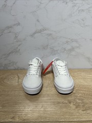 Vans Little Kids Old Skool Shoe White Canvas Sneakers VN0A4BUUQLZ Sz 13 New