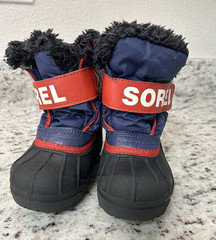 Sorel Snow Commander Unisex Kids Snow Boots Blue/Red/Black H&L US 8 EU25