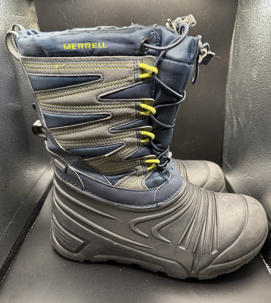Merrell Snow Quest Lite 3.0 Blue Grey Insulated Waterproof Boots Youth Size 4