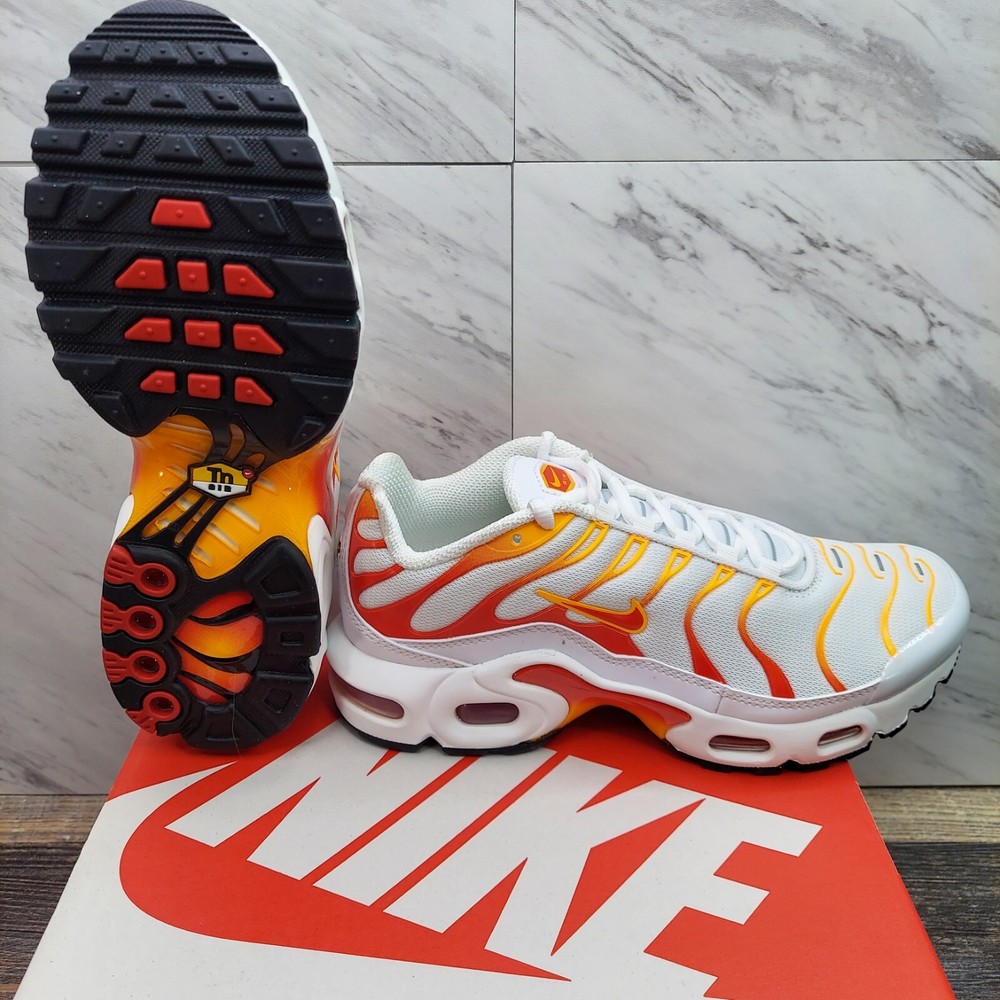 Nike Air Max Plus 1 White Red Laser Orange FN3857-100 GS Size 4.5Y Women’s 6 NIB