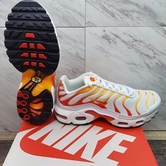 Nike Air Max Plus 1 White Red Laser Orange FN3857-100 GS Size 4.5Y Women’s 6 NIB
