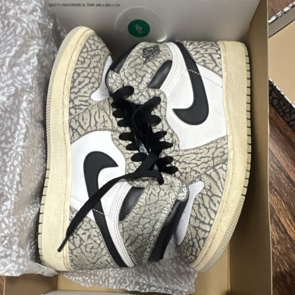 NICE!! Nike Air Jordan 1 Retro High OG GS Elephant Print Sneakers 5Y