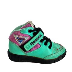 Reebok Vintage Sneaker RAD Skateboard BMX Green 80s Kids Size US 8.5 Rare Retro