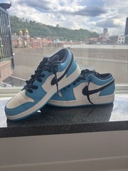 Jordan Air Jordan 1 Low GS Blue/White Leather Low Top Sneakers US 5.5Y