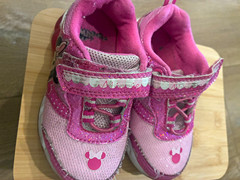 Disney Minnie Mouse Pink Glitter Hook & Loop Low Top Mesh Sneakers Sz 7