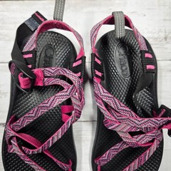 Chaco Z/1 Ecotread Strappy Athletic Sandals Kid 3 Pink Purple Chevron Water Shoe