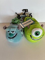 Disney Pixar Monsters Inc. MIKE WAZOWSKI & SULLEY Slip-On Slippers Toddler 9-10