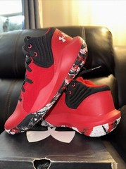 Under Armour Unisex Kids‘ Grade School Jet ’21 Red/Black/White Size 5.5 Y NIB