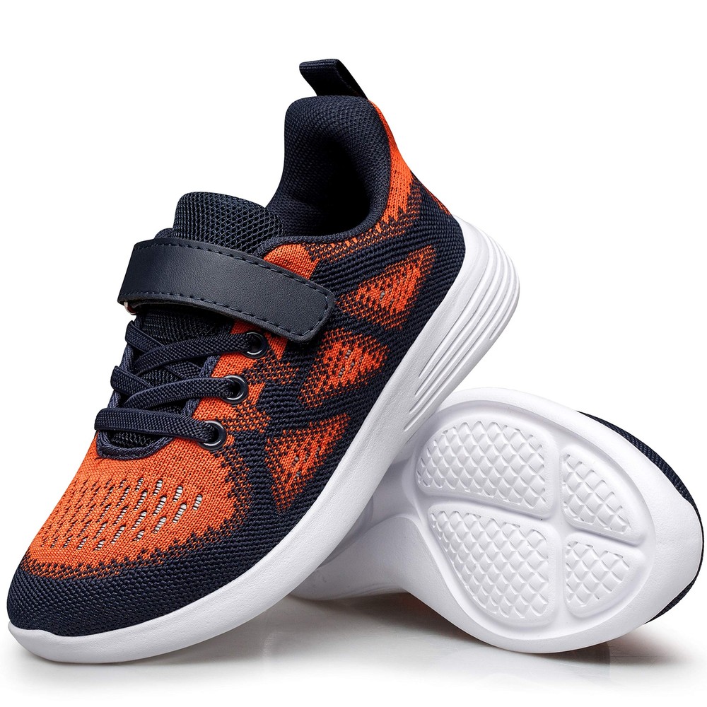 YHOON Unisex Sports Running Sneakers for Boys and Girls Orange Size 6 Toddler
