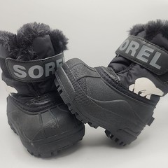 SOREL Little Kid’s Snow Commander Insulated Boots, Black/Charcoal Size 4