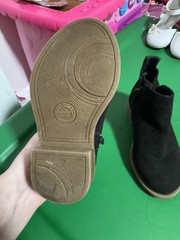 Wonder Nation Black Suede Ankle Bootie Kids Size 7 Zipper Casual Fall Winter
