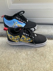 The Simpsons Heelys X Pro Prints Wheels Skating Shoes Black and Sky Blue Size 2