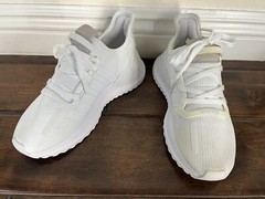 Adidas Kids U-Path Run Triple White Lace up Sneakers US SIZE 4 (Youth)