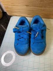 Kid Size 10C Puma X Fenty Creeper Pharynx Sneaker Shoes Speed Blue Lime Used