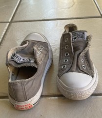 Converse All Star Slip On No Laces Low Top Childs Sneakers Grey Size 11 US