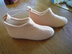 Inside & Outside Fleece Slipper Booties with Rubber Soles Youth Size 5