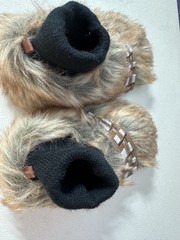 Disney Star Wars Slippers Chewbacca Brown Faux Fur KIDS Size M7-8 Lucas Films