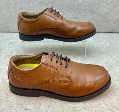 Florsheim Kids British Tan Midtown Plain Toe Derby Oxford sz 4.5 (S2426)