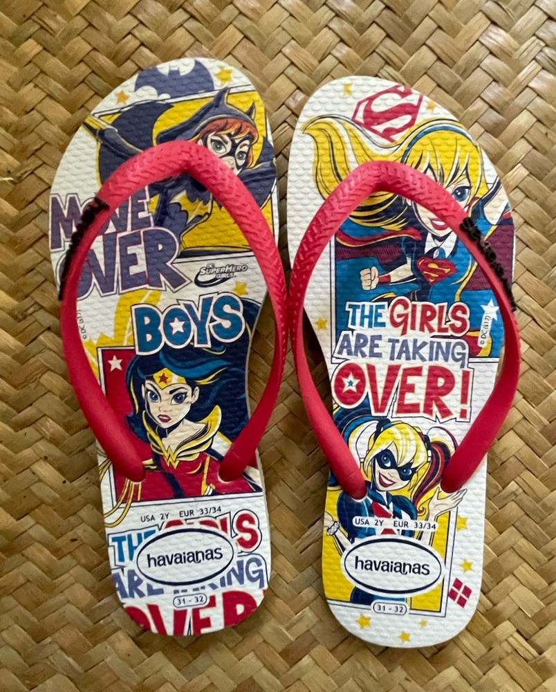 Havaianas Genuine Flip-Flops Comic Strip Boys Girls Unisex Kids Child 2 Years