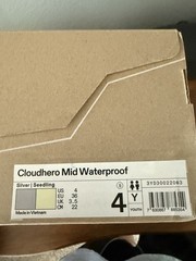 On Cloudhero Mid Waterproof Silver Seedling Youth Size 4Y Kids Running Shoes