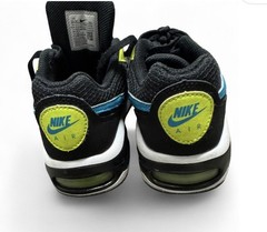 Nike Air Max IVO Kids Black Sneakers|Bright Blue Swoosh and Neon Green Air 13.5C