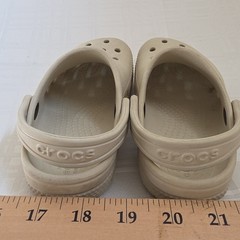 Crocs Classic Clog Sandals Beige Slip-On Rubber Unisex Kids US C9
