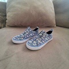 Thereabouts Sneakers Toddler Girls Shoes Blue Floral Slip-On Comfort Size 12