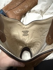 Old West Brown Leather Western Boots Girls Size 12
