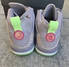 Nike Jordan Spizike Low Atmosphere Grey/Laser Orange/ Neon Green Youth 7 NIB!