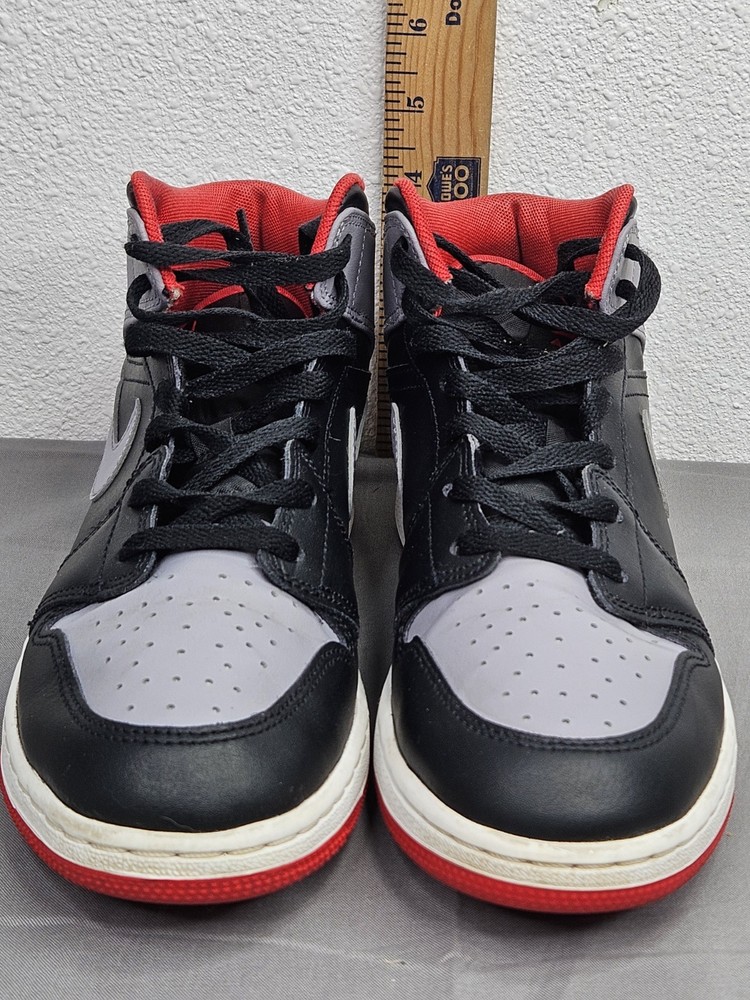 6y Nike Air Jordan 1 Mid Bred Shadow DQ8423-006 Black Gray Red