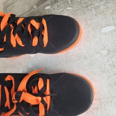 Heelys Propel 2.0 Youth Skate Shoes Sz 4 Black Orange Leather Lace Up *no caps*