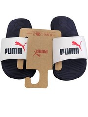 NWT PUMA Cool Cat Kids Slides Sandals Beach Pool RED / WHITE / BLUE Size 13