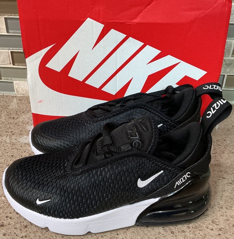 Nike AIR MAX 270 (PS) Shoes BLACK/WHITE-ANTHRACITE Size 11C Sneakers New